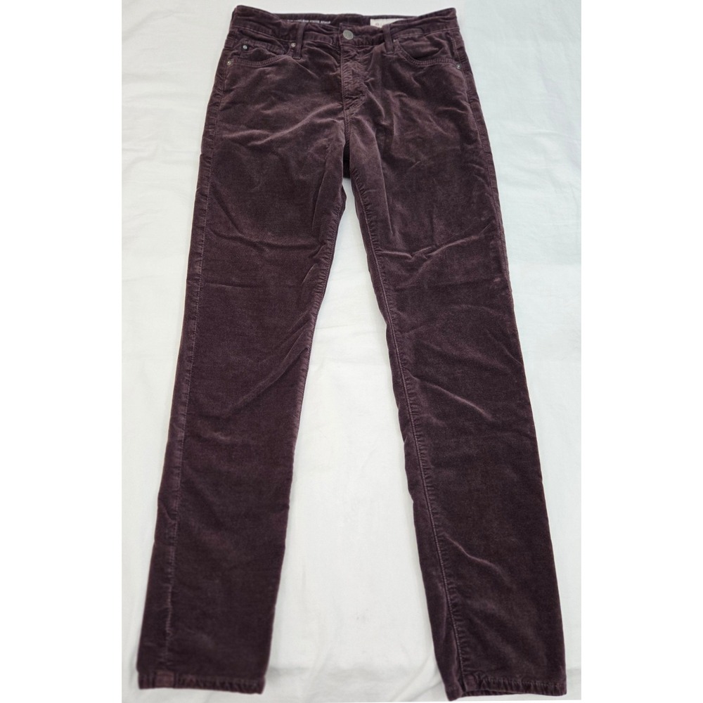 AG Adriano Goldschmied Stevie High Rise Ankle Corduroy 27R USA Made Plum 27x28
